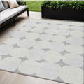 5' X 8' Gray And Beige Abstract Washable Indoor Outdoor Area Rug