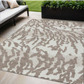 5' X 8' Taupe Brown And Ivory Animal Print Washable Indoor Outdoor Area Rug