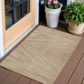 3' X 5' Khaki And Brown Abstract Washable Indoor Outdoor Area Rug