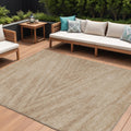 10' X 14' Khaki And Brown Abstract Washable Indoor Outdoor Area Rug