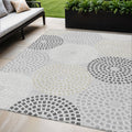 5' X 8' Gray And Taupe Geometric Washable Indoor Outdoor Area Rug