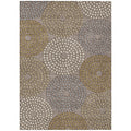 3' X 5' Taupe Beige And Green Geometric Washable Indoor Outdoor Area Rug