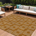 10' X 14' Terra Cotta And Ivory Geometric Washable Indoor Outdoor Area Rug