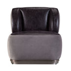 Acme Decapree Top Grain Leather Accent Chair in Antique Slate and Gray