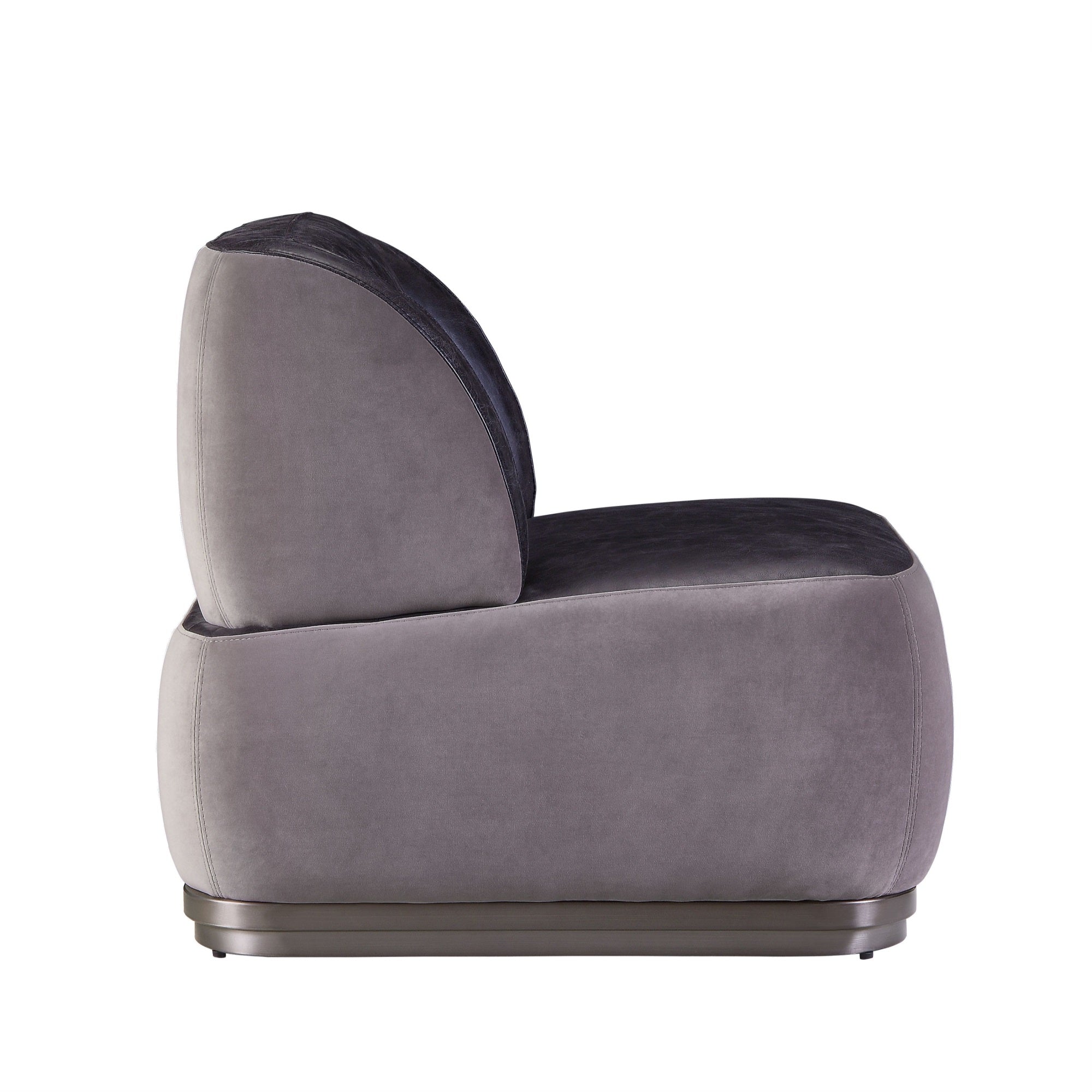 Acme Decapree Top Grain Leather Accent Chair in Antique Slate and Gray