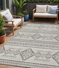5' X 8' Beige And Brown Southwestern Washable Indoor Outdoor Area Rug