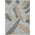 9' X 12' Gray Beige And Ivory Floral Washable Indoor Outdoor Area Rug