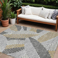 10' X 14' Gray Beige And Ivory Floral Washable Indoor Outdoor Area Rug