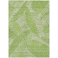 8' X 10' Lime Green And Ivory Floral Washable Indoor Outdoor Area Rug