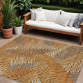 8' X 10' Orange Beige And Gray Floral Washable Indoor Outdoor Area Rug