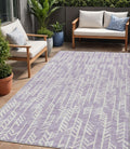 5' X 8' Lavender And Ivory Tribal Washable Indoor Outdoor Area Rug