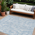 10' X 14' Sky Blue And Ivory Tribal Washable Indoor Outdoor Area Rug