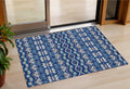 3' X 5' Navy Blue And Ivory Moroccan Washable Indoor Outdoor Area Rug