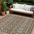 8' X 10' Taupe Brown And Ivory Moroccan Washable Indoor Outdoor Area Rug