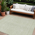 9' X 12' Artichoke Green And Gray Geometric Washable Indoor Outdoor Area Rug