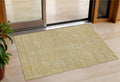 3' X 5' Gold And Beige Geometric Washable Indoor Outdoor Area Rug