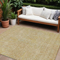 8' X 10' Gold And Beige Geometric Washable Indoor Outdoor Area Rug