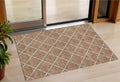 3' X 5' Brown Copper And Beige Geometric Washable Indoor Outdoor Area Rug