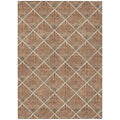 5' X 8' Brown Copper And Beige Geometric Washable Indoor Outdoor Area Rug