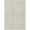 5' X 8' Beige And Ivory Damask Washable Indoor Outdoor Area Rug