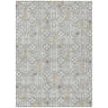 3' X 5' Gray Ivory And Brown Floral Washable Indoor Outdoor Area Rug