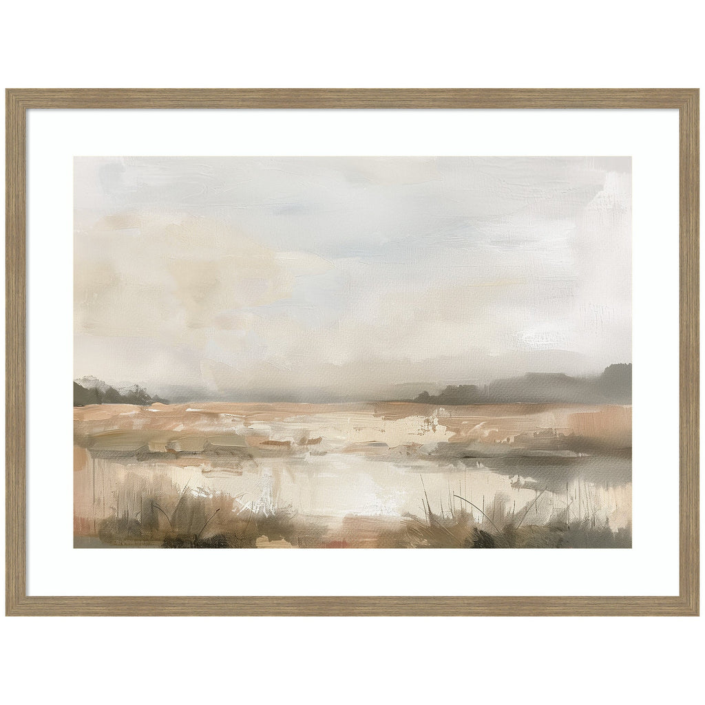 Neutral Abstract Landscape by The Creative Bunch Studio Framed Wall Art Print