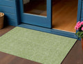 3' X 5' Green Black And Ivory Geometric Washable Indoor Outdoor Area Rug
