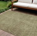 10' X 14' Green Beige And Brown Abstract Washable Indoor Outdoor Area Rug