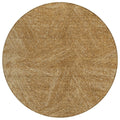 8' Gold Brown And Ivory Round Abstract Washable Indoor Outdoor Area Rug