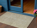 3' X 5' Ivory And Brown Abstract Washable Indoor Outdoor Area Rug