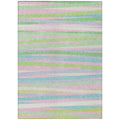 10' X 14' Mint Green Pink And Blue Striped Washable Indoor Outdoor Area Rug