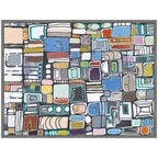 Sylvie Newsprint Horizontal Framed Canvas by Leah Nadeau