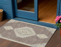 3' X 5' Taupe Gray And Ivory Oriental Washable Indoor Outdoor Area Rug