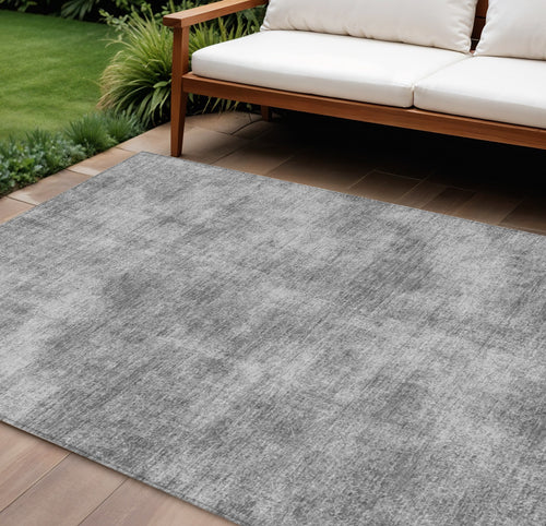 10' X 14' Gray Washable Indoor Outdoor Area Rug