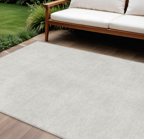 10' X 14' Ivory Washable Indoor Outdoor Area Rug