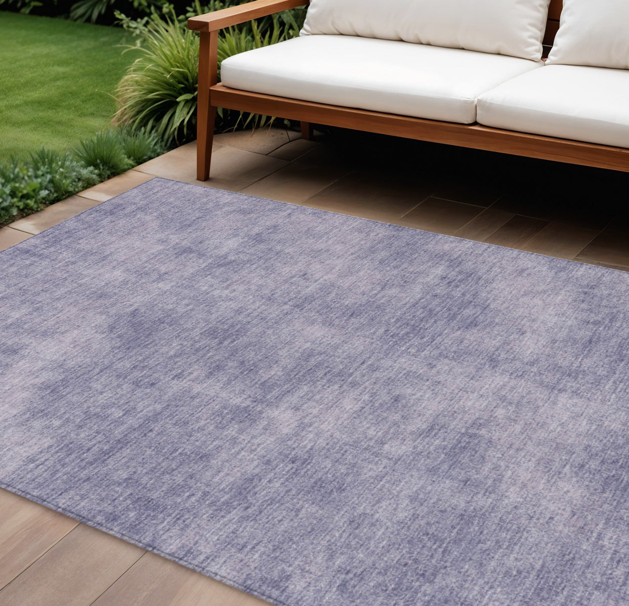 9' X 12' Purple Washable Indoor Outdoor Area Rug