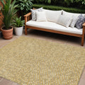8' X 10' Gold Gray And Ivory Polka Dot Washable Indoor Outdoor Area Rug