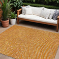 10' X 14' Orange Gray And Ivory Polka Dot Washable Indoor Outdoor Area Rug