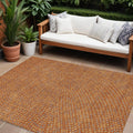 9' X 12' Brown Gray And Gold Polka Dot Washable Indoor Outdoor Area Rug