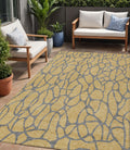 5' X 8' Gold And Gray Geometric Washable Indoor Outdoor Area Rug