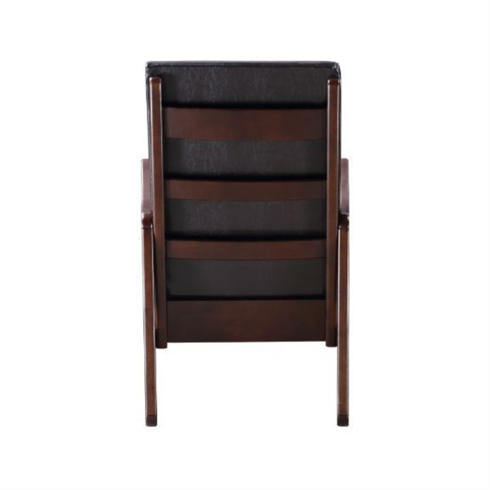 Acme Raina Faux Leather Upholstered Rocking Chair in Dark Brown and Espresso