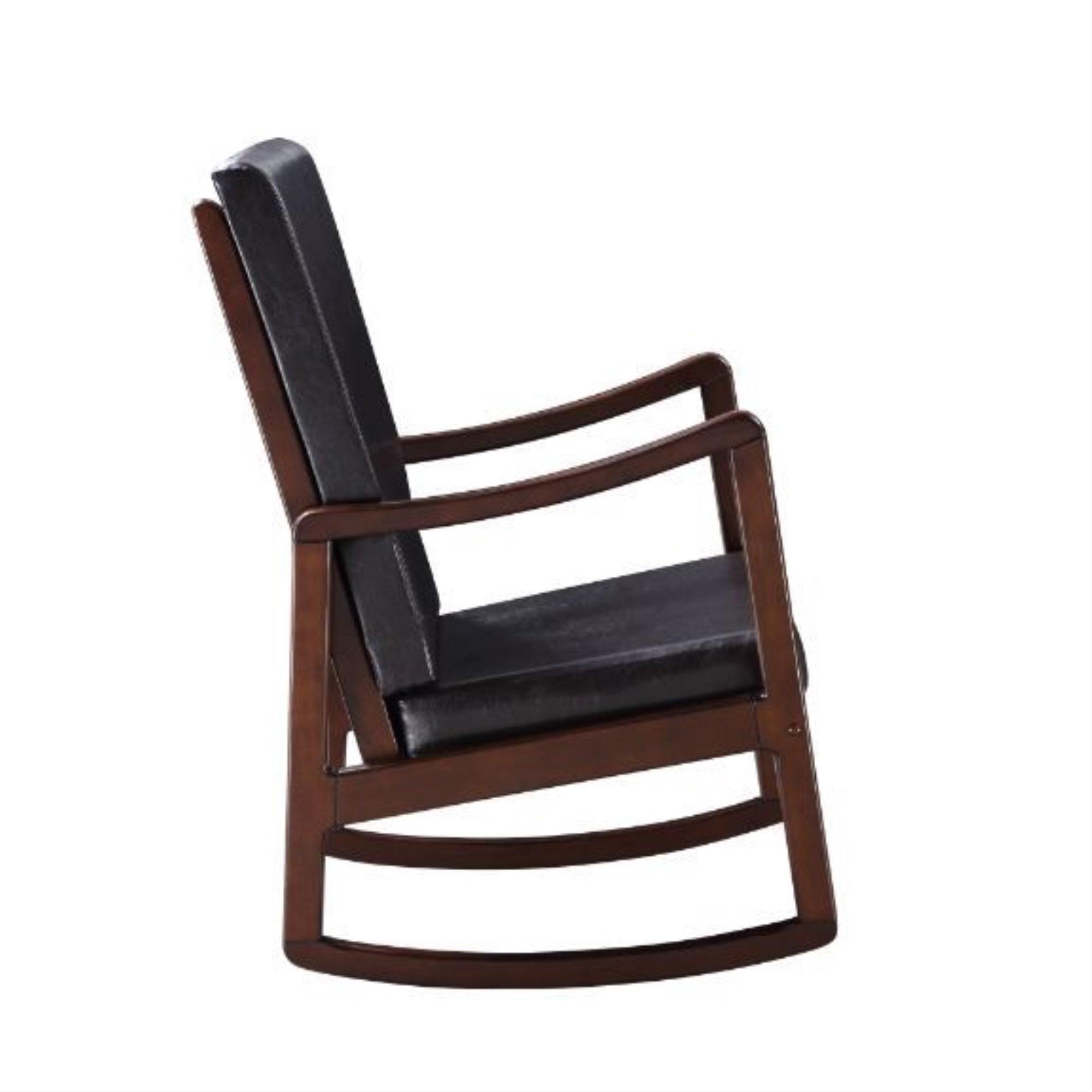 Acme Raina Faux Leather Upholstered Rocking Chair in Dark Brown and Espresso