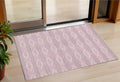 3' X 5' Pink Ivory And Gray Geometric Washable Indoor Outdoor Area Rug