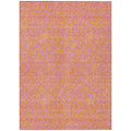 3' X 5' Pink And Copper Abstract Washable Indoor Outdoor Area Rug
