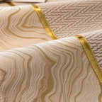 Non-Slip Couch Cover with Gold Trim, Sofa Slipcover for Sectional & Loveseat