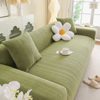 High Stretch Herringbone Textured Slipcover for Standard & L-Shaped Sectional Couches