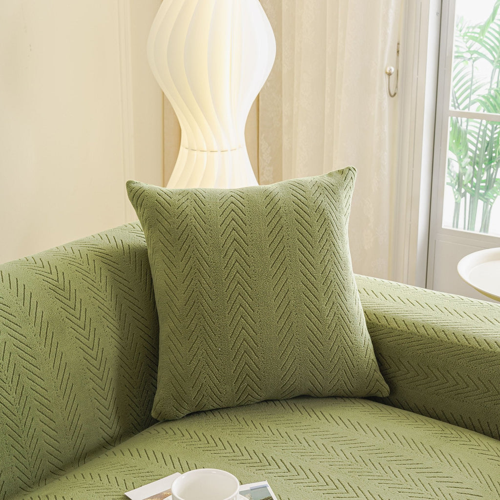 High Stretch Herringbone Textured Slipcover for Standard & L-Shaped Sectional Couches