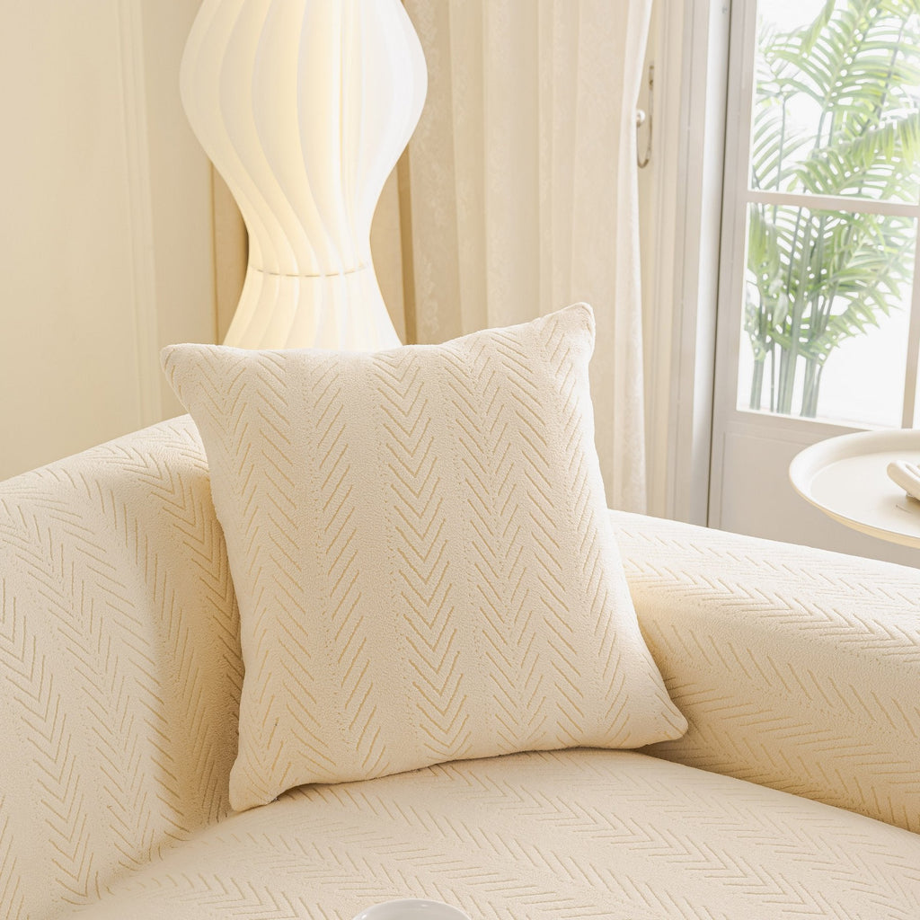 High Stretch Herringbone Textured Slipcover for Standard & L-Shaped Sectional Couches