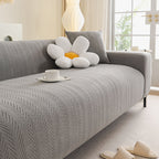 High Stretch Herringbone Textured Slipcover for Standard & L-Shaped Sectional Couches
