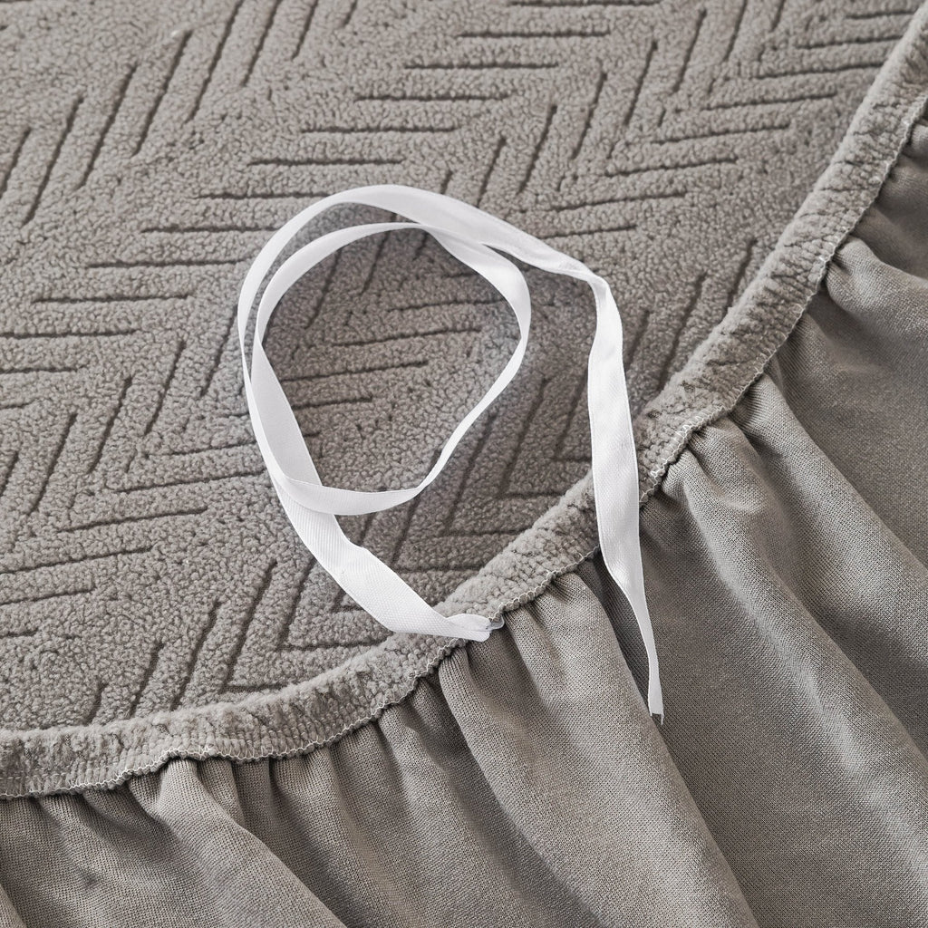High Stretch Herringbone Textured Slipcover for Standard & L-Shaped Sectional Couches